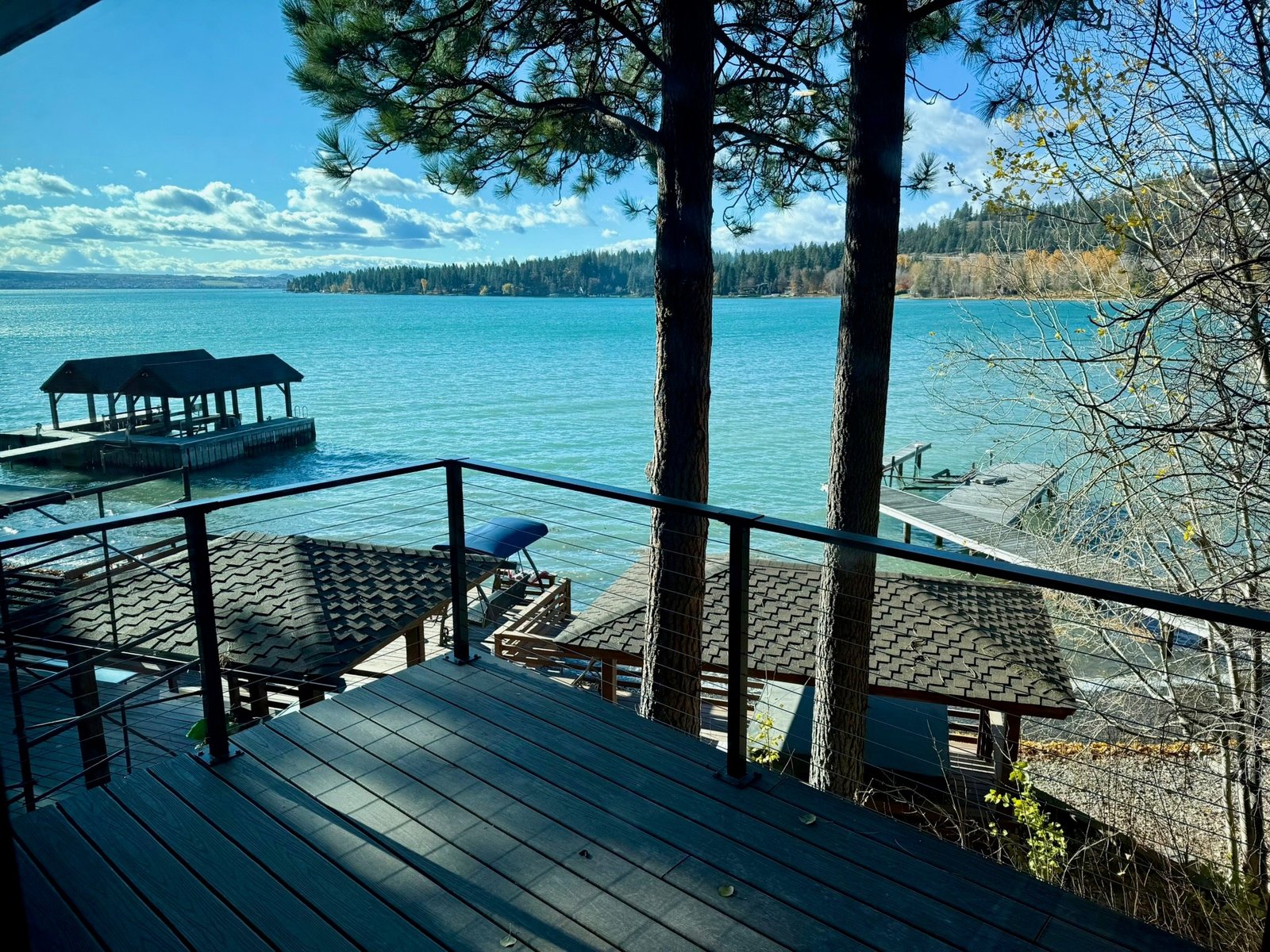Newly renovated bathroom in Eagle's Bluff Lakeside House on Flathead Lake